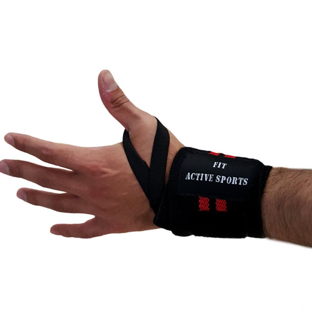 Fit Active Sports Wrist Wraps Black One Size